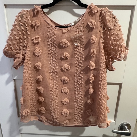 mine Tops - Mine Peach Textured Women's Blouse